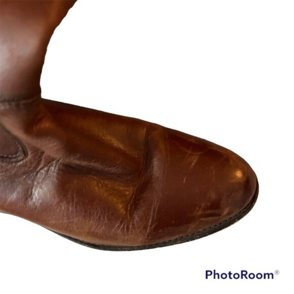 Frye Brown Melissa Button Size 9.5 Womens Heels Boots Knee High - Picture 5 of 9